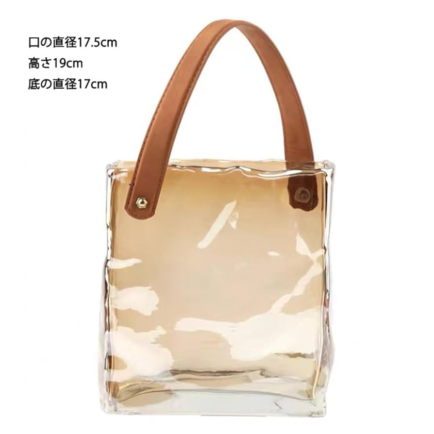 フラワーベース 花瓶 カバン 鞄 bag ガラス 硝子 ガラス フラワーベース バッグ型 花器 透明 気泡入り 手作り